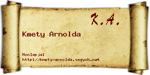 Kmety Arnolda névjegykártya